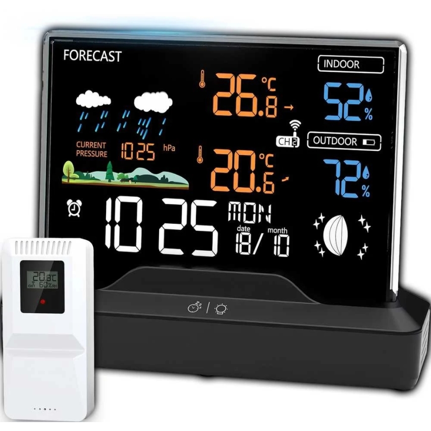 Langaton meteorologinen asema hygrometrin, termometrin, barometrin ja anturin kanssa – 2