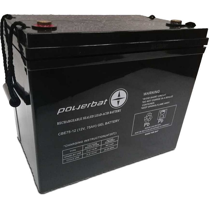 PowerBat CBE 12V 75Ah Deep Cycle Gel Battery