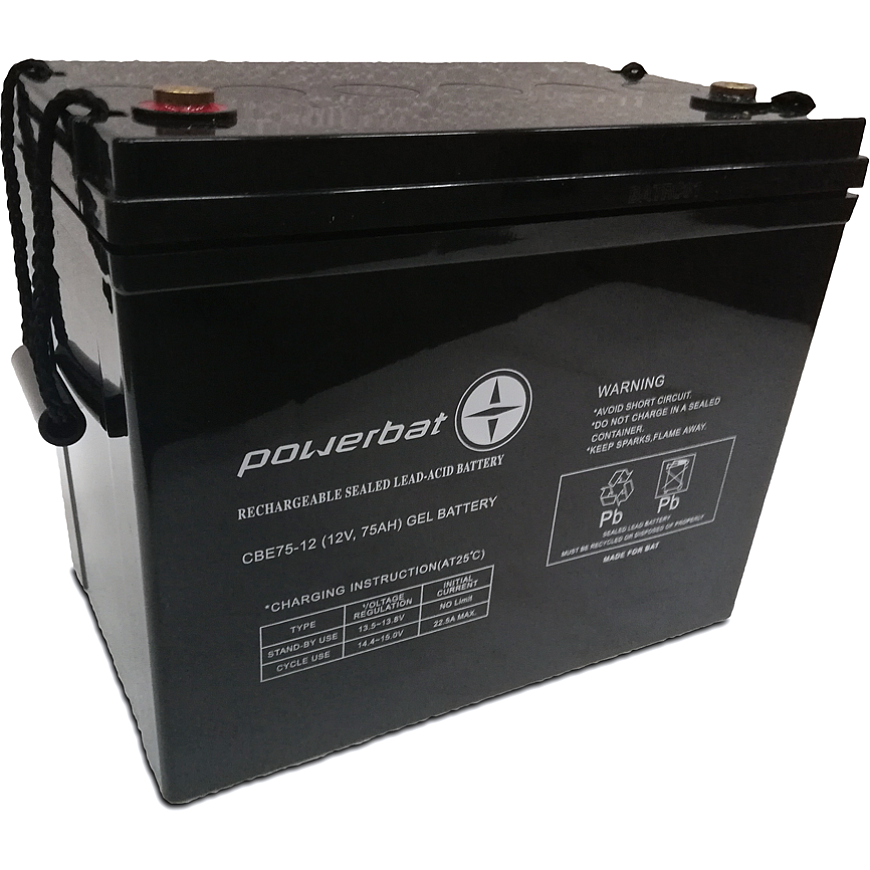 Аккумулятор PowerBat CBE 12V 75Ah для глубокого цикла, гель – 2