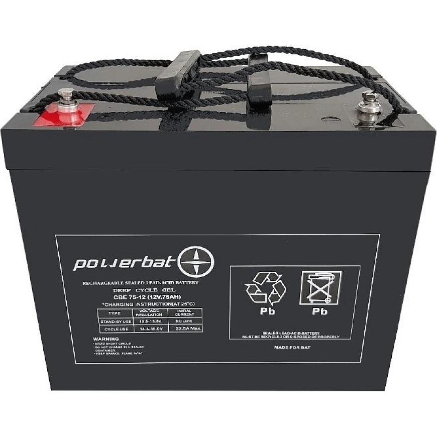 PowerBat CBE 12V 75Ah dziļā cikla želejas akumulators – 3