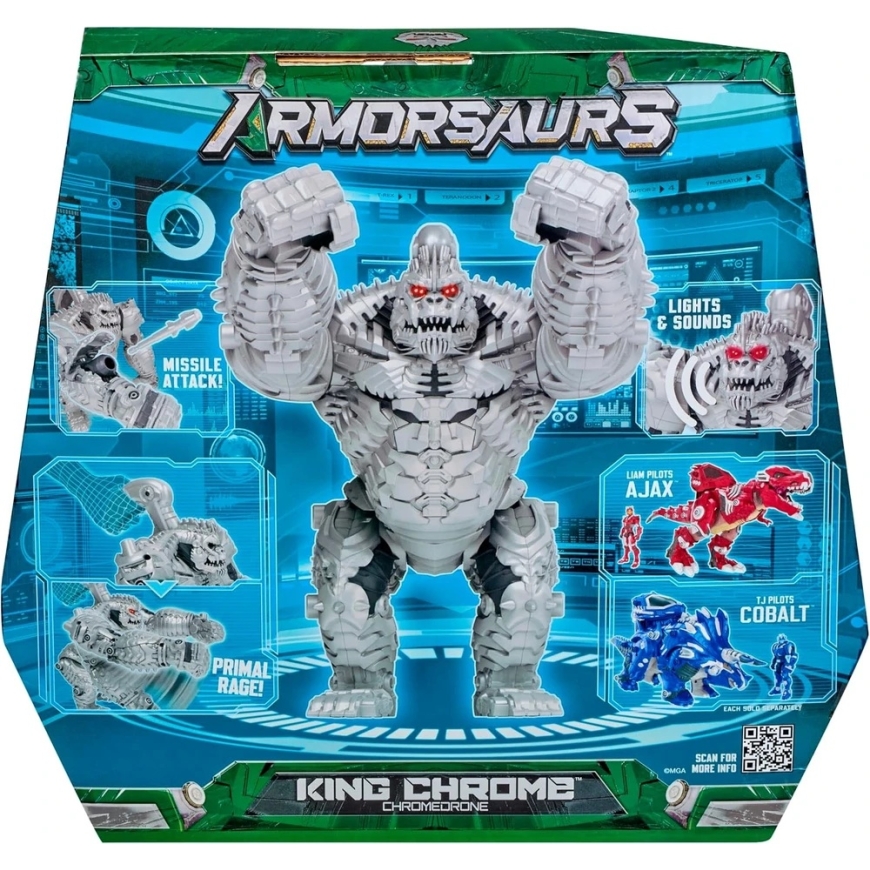 MGA Armorsaurs laste mänguasjad tegevusfiguur King Chrome 252566-EUC – 5