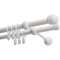 Decastyl Double Curtain Rod FI 19 MM White 160 CM MAX SU Rings KOWALSKI Decastyl Double Curtain Rod FI 19 MM White 160 CM MAX SU Rings KOWALSKI