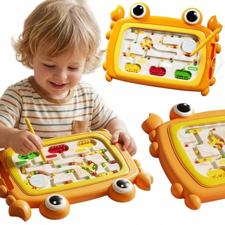 Magnettinen Montessori-opetustaulu labyrinttilla Rapu Woopie oranssi – 3