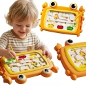 Magnetic Montessori Educational Board with Labyrinth Crab Woopie Orange