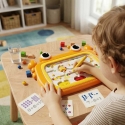 Magnētiskā Montessori izglītojošā tāfele ar labirintu Krabis Woopie oranžā