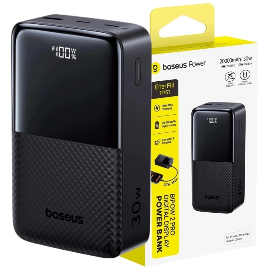 Baseus LiPo ārējā baterija (PowerBank) 20000mAh