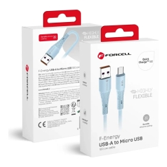 Forcell F-Energy C341 data transfer and charging cable | USB-A to Micro USB | QC 3.0 | 18W | 1m | blue