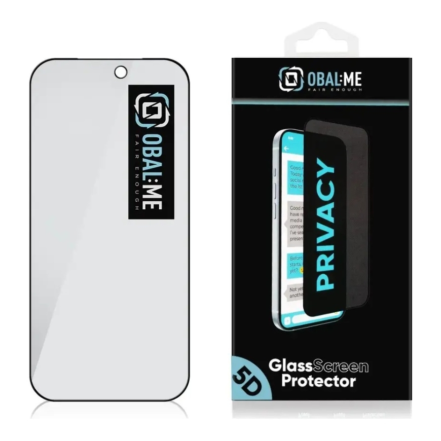 OBAL:ME 5D aizsargstikls telefona ekrānam iPhone 18 Pro (privātuma efekts)