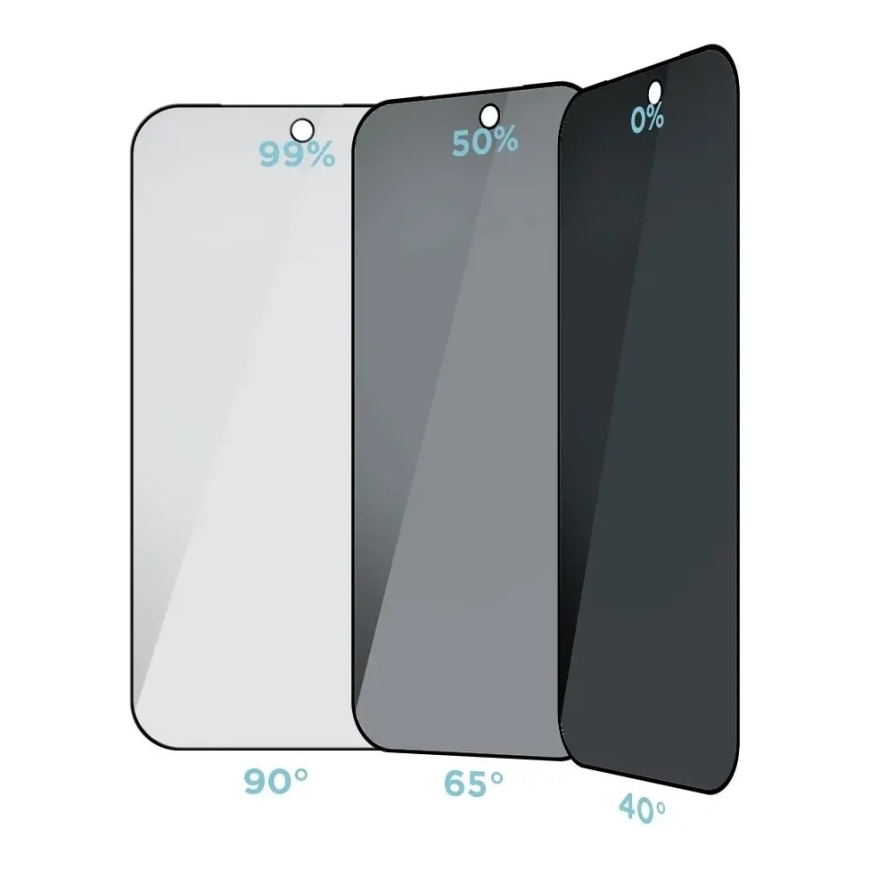 OBAL:ME 5D grūdintas apsauginis stiklas telefonui iPhone 18 Pro (privatumo efektas) – 2