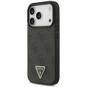 Guess Leather 4G Triangle Strass MagSafe Case for iPhone 18 Pro / 17 Pro, Black