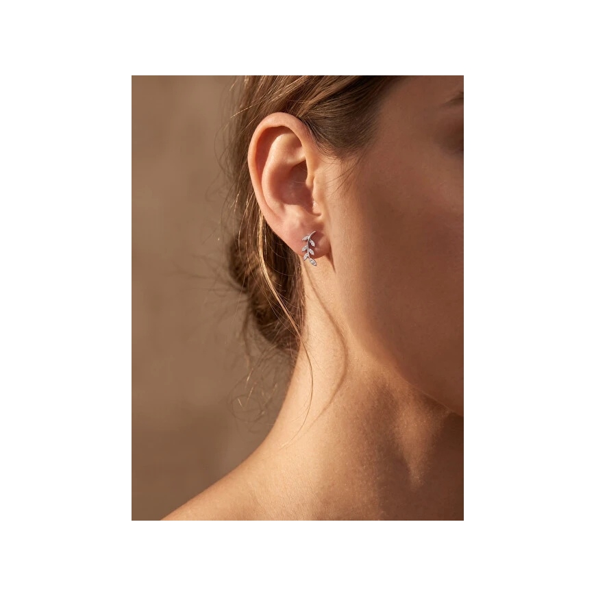 Brilio Silver Сияющие серебряные серьги Leaves EA1291W – 2