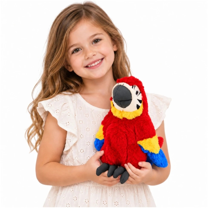 Lean Toys Plush Parrot Ara Mascot Soft Cuddly Red 25 cm – 4