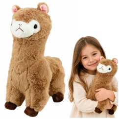 Lean Toys Plush Toy Alpaca, Beige with Brown Accents, 38 x 26 x 15 cm