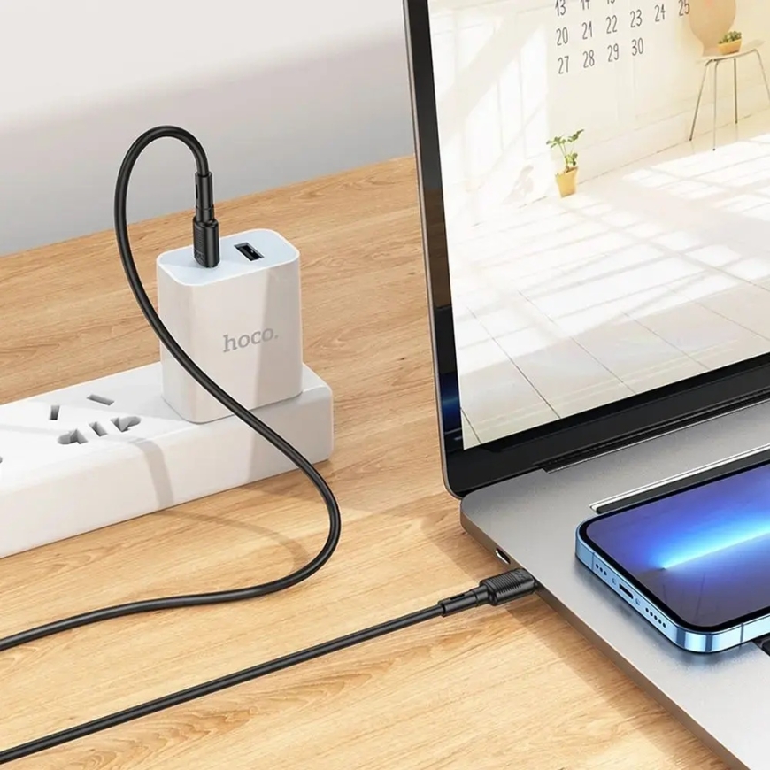 Hoco Victory X83 провод для передачи данных и зарядки | USB-C на USB-C | 60W | 1m | чёрный – 4