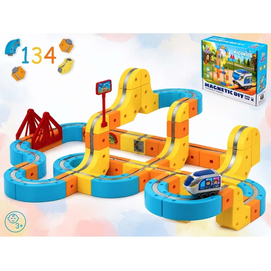 Magnetinen junarata sähköiset rakennuspalikat 134 kpl Ricokids RK-784 – 3