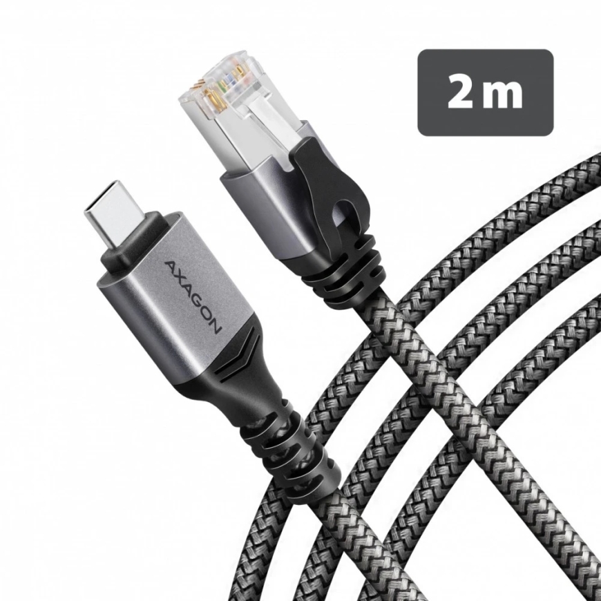 ADE-CM20 USB-C 5Gbps - gigabiti Ethernet-adapter koos integreeritud CAT6 RJ-45 võrgu kaabliga (2 m), Asix AX88179B