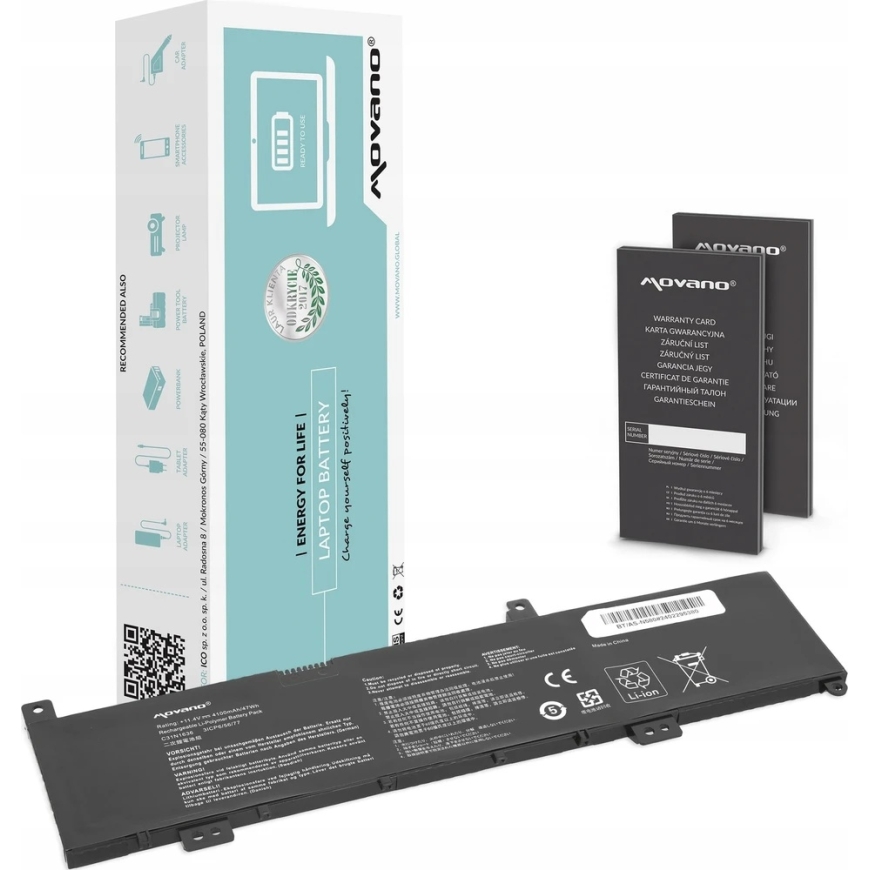 Movano Akka c31n1636 asus vivobook x580 x580vd x580vn n580vn n580vd - 4100 mah (47 wh)