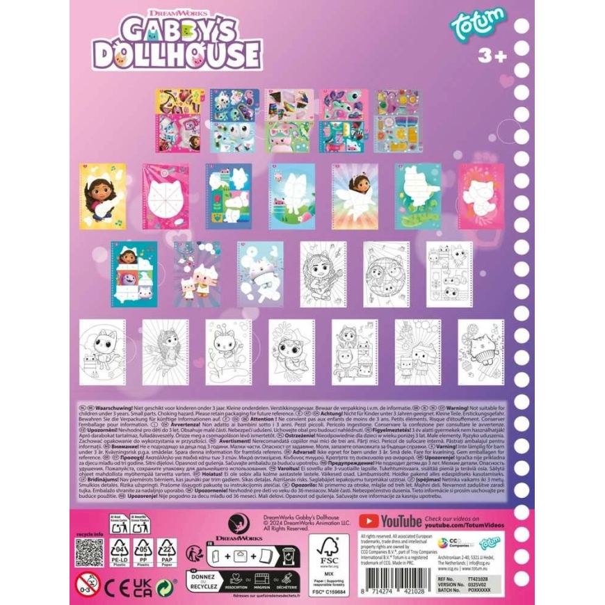 TOTUM GABBY'S DOLLHOUSE luova tarrakirja numeroiden mukaan, 421028 – 2