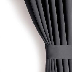 Zīda aizkars ar cilpām AmeliaHome 140 × 260 cm, pelēki melns
