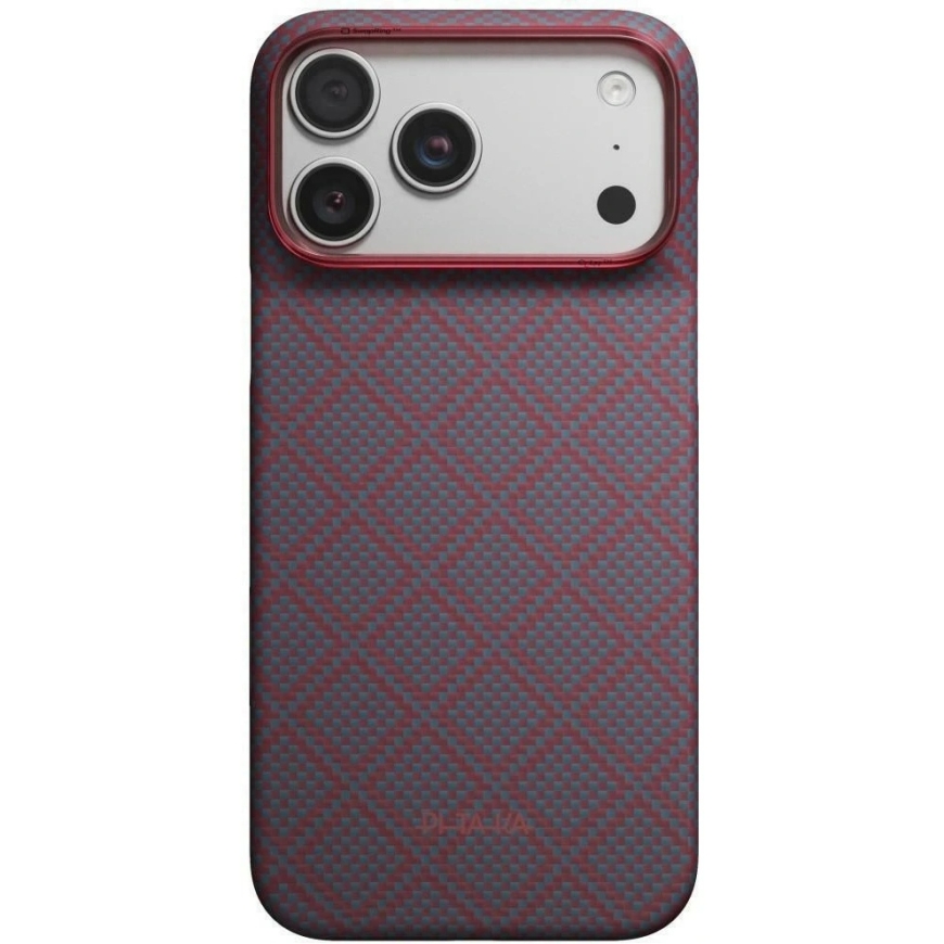 PITAKA Edge Argyle MagSafe kaitse iPhone 18 Pro Max / 17 Pro Max jaoks, sinine-punane