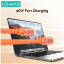 USAMS U97 60W USB-C -USB-C -kaapeli, jossa on hihna, 30 cm oranssi USAMS U97 60W USB-C -USB-C -kaapeli, jossa on hihna, 30 cm oranssi
