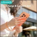 Кабель USAMS U97 60W USB-C на USB-C с ремешком 30 см оранжевого цвета Кабель USAMS U97 60W USB-C на USB-C с ремешком 30 см оранжевого цвета