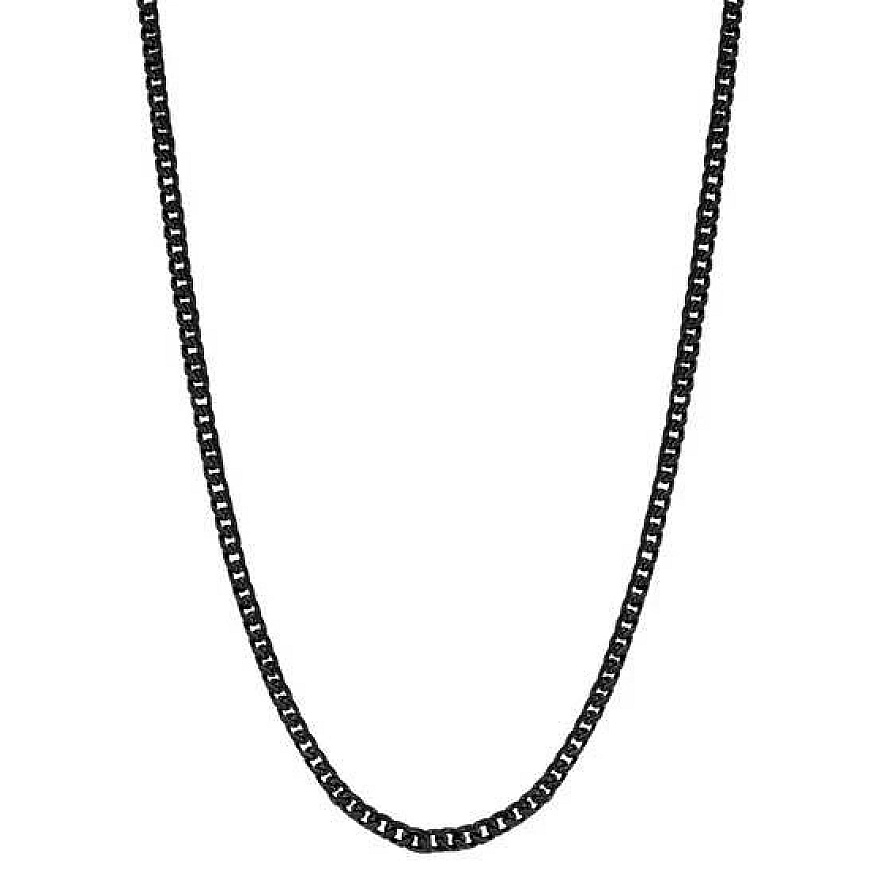 POLICE Jewelry PJ26564PSB03. Necklace, black color. Men's.