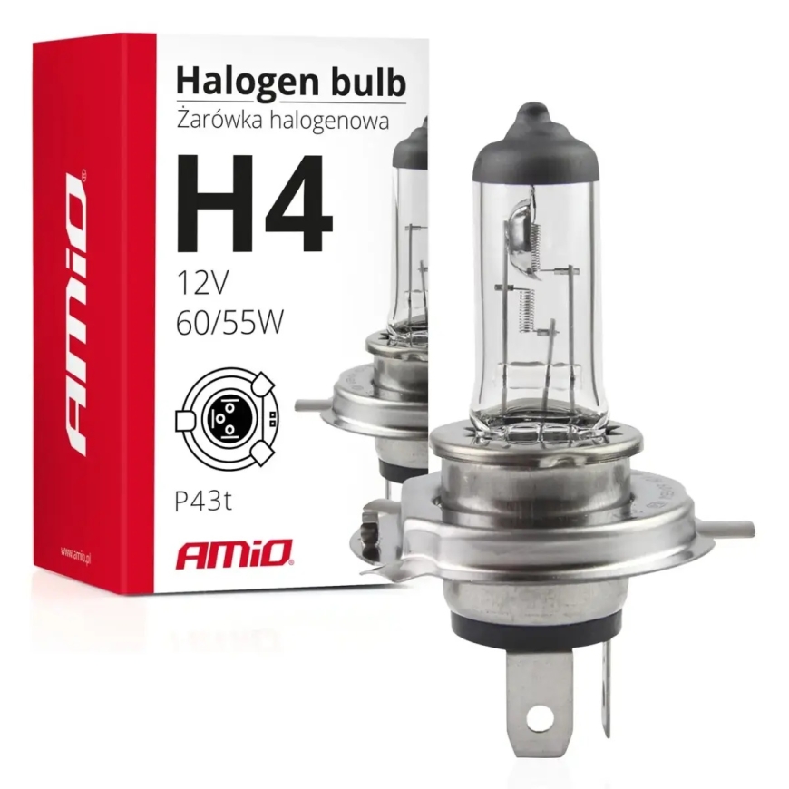 AMiO Halogēnspuldze H4 12V 60/55W ar