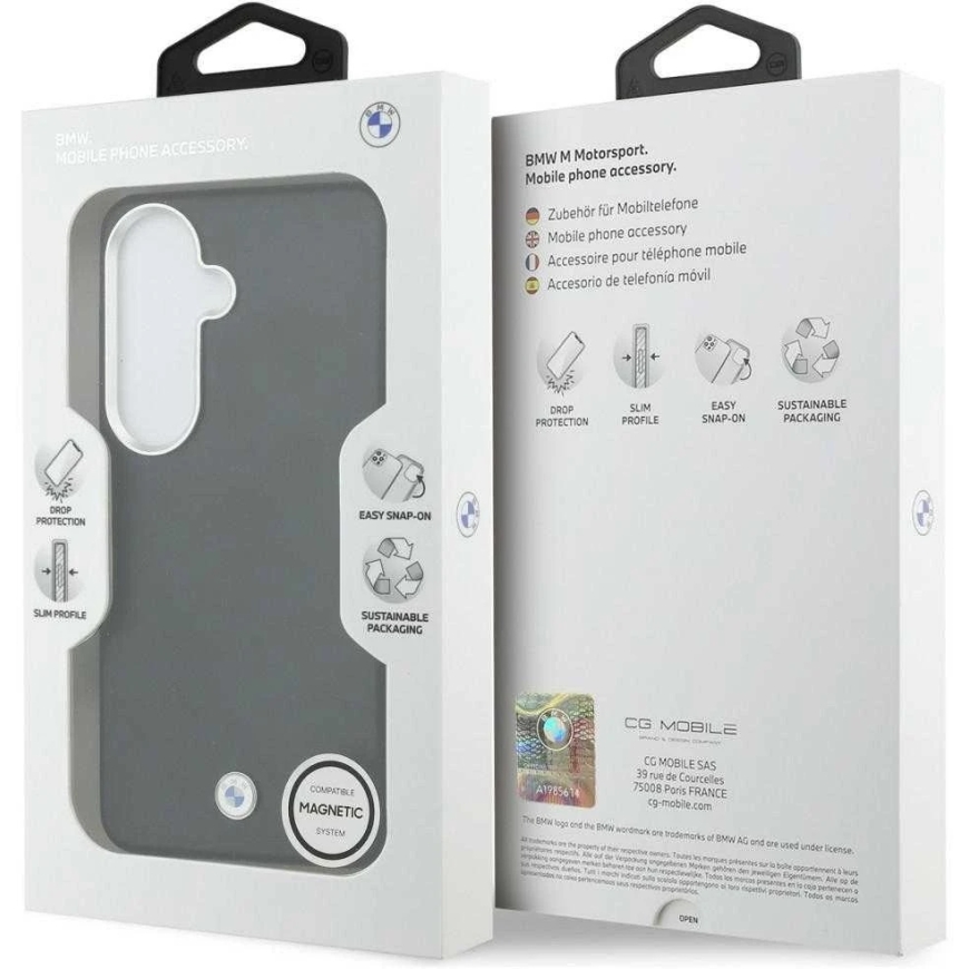 BMW allkirjaga PU nahk metallist logo magnetiline kate Samsung Galaxy S26+ must – 2