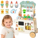 Tooky Toys TOOKY TOY Montessori puinen puutarhakärry 57 kpl