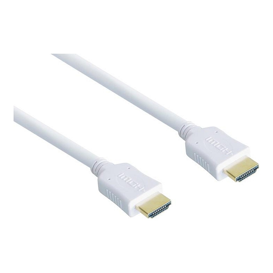 Good Connections korkean nopeuden HDMI-kaapeli 7,5 m ethernetillä, kultaiset liittimet, valkoinen
