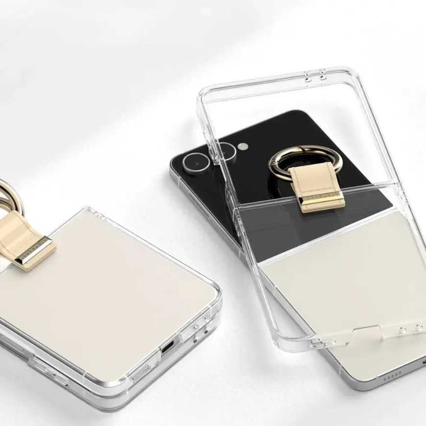 Case Mercury Golden Bell Caurspīdīgs maciņš Samsung Galaxy Z Flip8 bēšs – 2