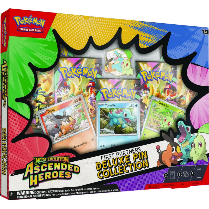 The Pokemon Pokemon TCG: Mega Evolution — Ascended Heroes Ensimmäisten Kumppaneiden Deluxe Pin -kokoelma – 3