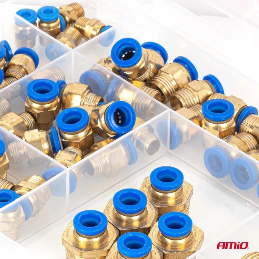 Pneumatic Threaded Quick Connector Set, 4–16 mm, 72 pcs, AMIO-04922 – 5