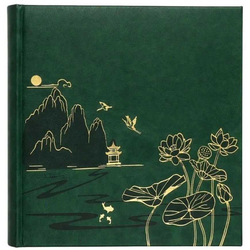 Nuotraukų Albumas - Gedeon KD46200 200 Nuotraukų 10x15 Įdėti Knyga Lotus Pond Žalias Žalia