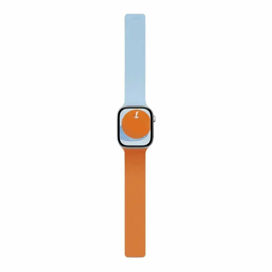 Moft Snap Duo išmaniojo laikrodžio dirželis Apple Watch 1-5/6/7/8/9/10/11/SE/SE 2/SE 3 (38/40/41/42 mm) | dirbtinė oda | oranžin