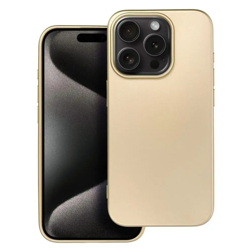Metallic telefono dėklas iPhone 15 Pro auksinis