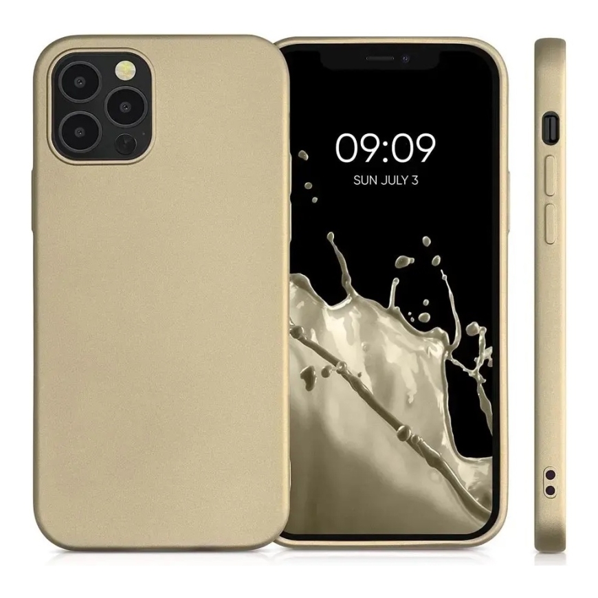 Metallic maciņš telefonam iPhone 15 Pro zelta krāsā – 2