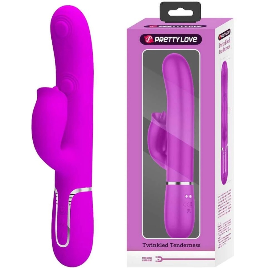Pretty Love Flirtation PRETTY LOVE - TRUSIS VIBRATORS AR SPĒĻU FUCSIA KRĀSU – 5