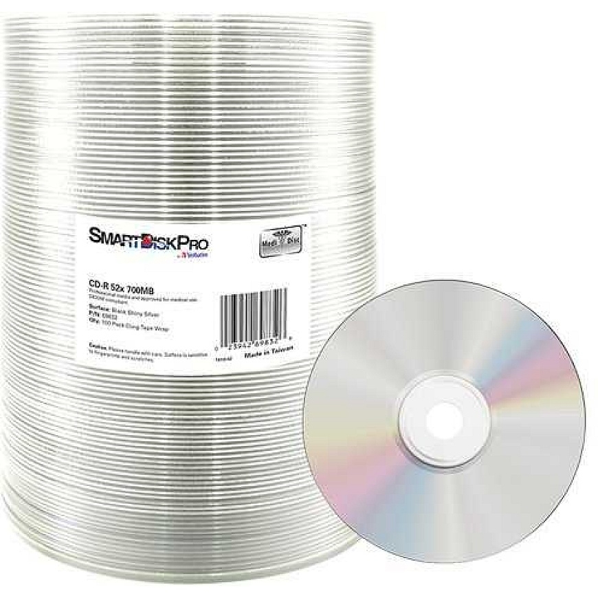 "Smartdisk BD-R", white color, with thermal printing, 25 GB, with spindle, 69836, pack of 50 pcs, for data archiving