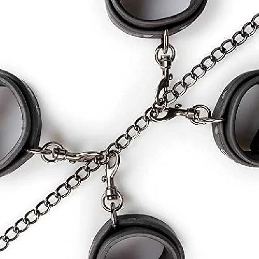 Easytoys Antrankiai, antrankiai, grandinėlės, apykaklė, bdsm aksesuarai – 3