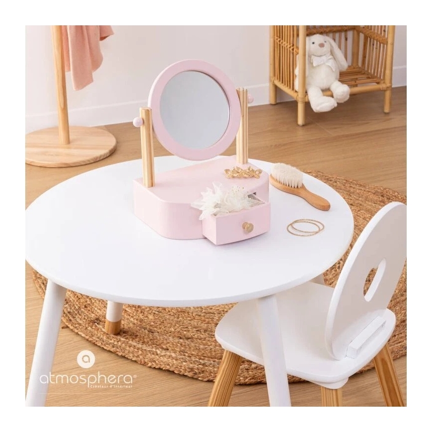 Atmosphera Pink Cosmetic Mirror for Kids, 22 x 17.5 x 28 cm – 2