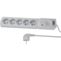 Plastrol Toitejuhe koos kaitselüliti ja ülepinge kaitsesüsteemiga Professional, 5 pesa, pikkus 5 m, 10 A, 230 V, 2300 W, hall Plastrol Toitejuhe koos kaitselüliti ja ülepinge kaitsesüsteemiga Professional, 5 pesa, pikkus 5 m, 10 A, 230 V, 2300 W, hall