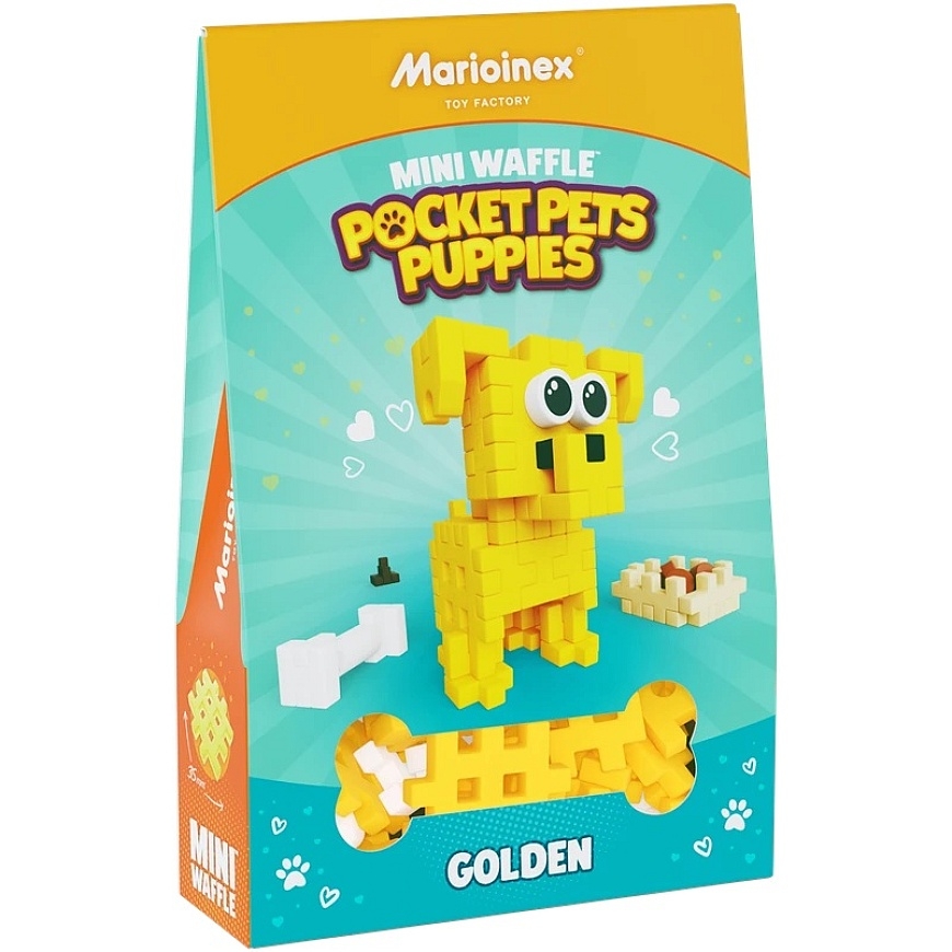 Marioinex Klocki konstrukcyjne Mini Waffle Pocket Pets Puppies Golden Retriever – 3