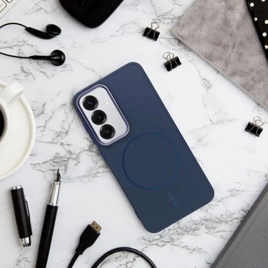 FRAME MAG COVER чехол с поддержкой MagSafe для телефона Samsung Galaxy S26+ (S947) тёмно-синий – 4