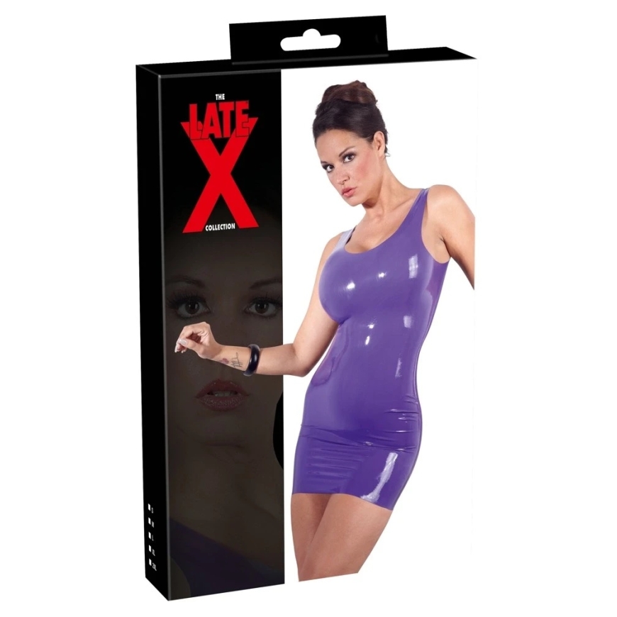 Late X Latex Mini Dress Violet S – 3