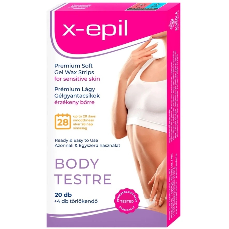 X-Epil Premium Soft Silky Finish vasku sloksnes matiņu noņemšanai, 20 gab.