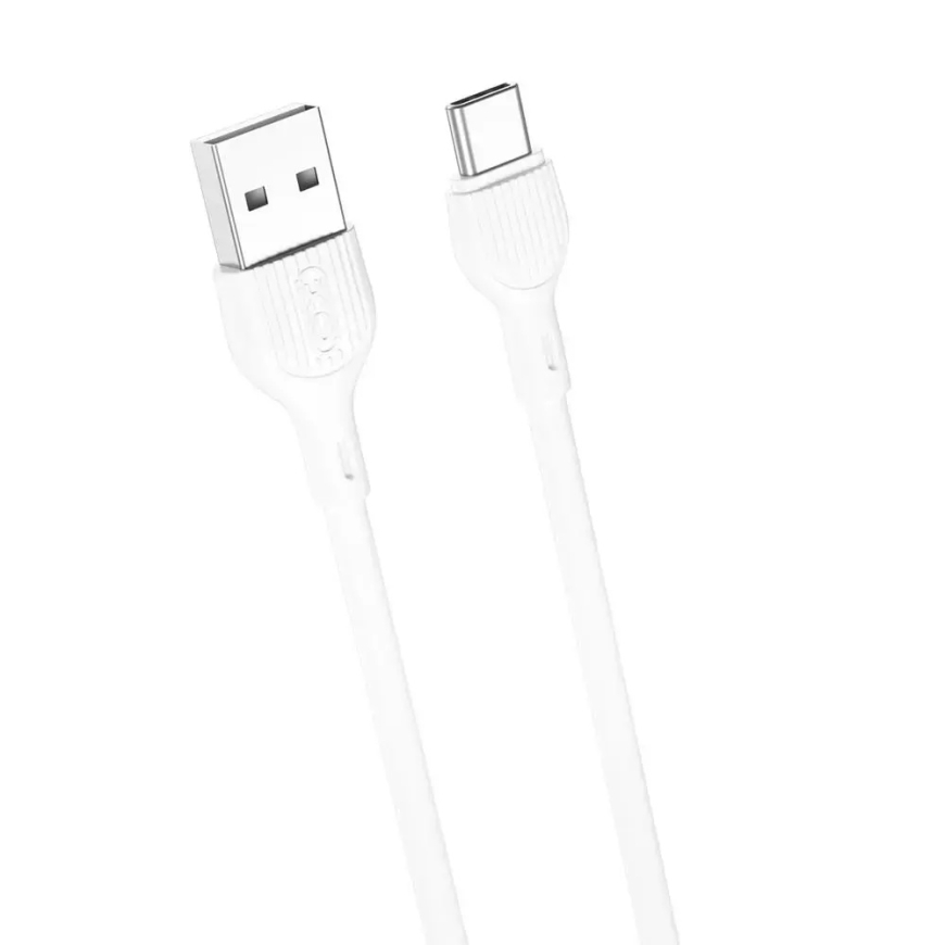 XO NB200 duomenų perdavimo ir įkrovimo laidas | USB-A į USB-C | 10.5W | 1m | baltas