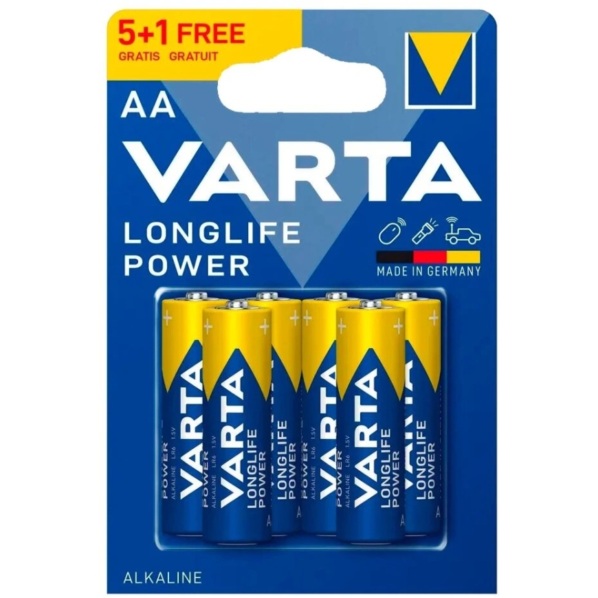 Baterijos – VARTA LR6 Longlife Power 2850 mAh AA, 5 vnt.
