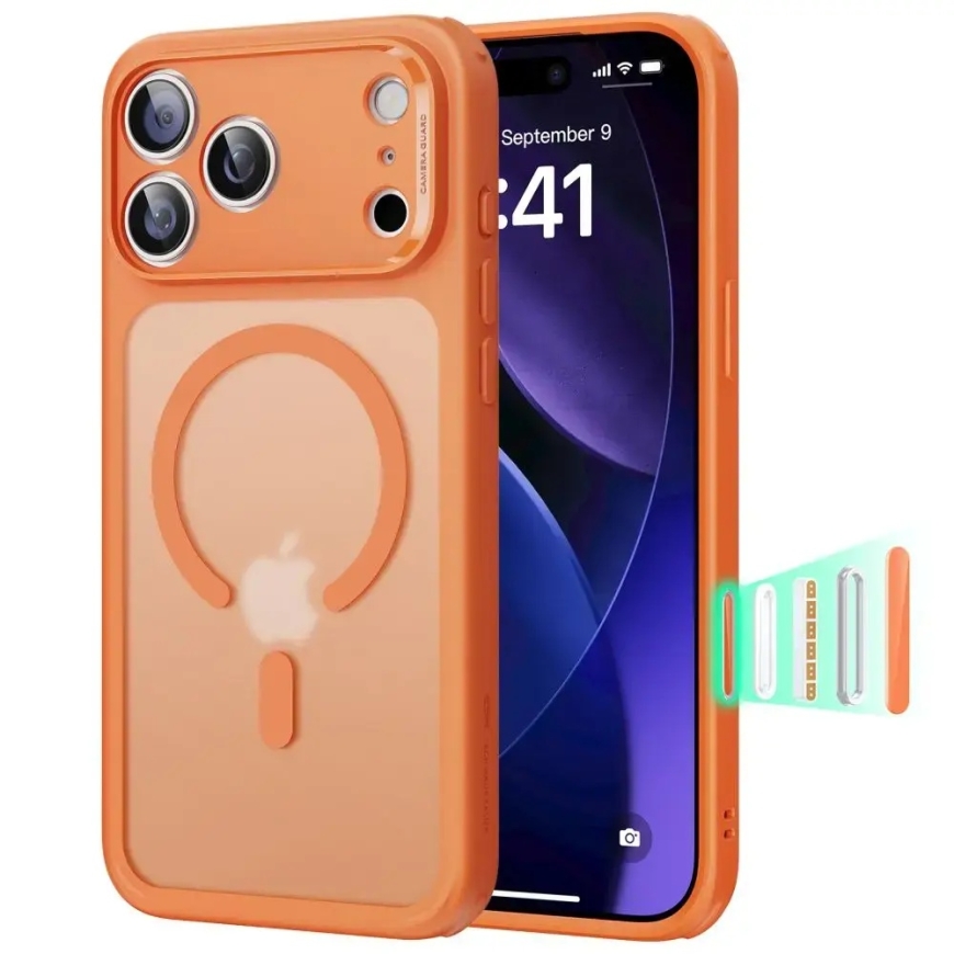ESR Classic Hybrid -puhelinsuojus MagSafe-tuella iPhone 17 Pro Max -mallille, oranssi